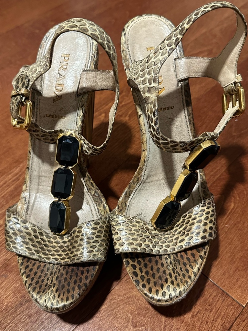 Prada Python Leather Heels size 38 - Picture 1 of 4